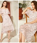 Hình ảnh: Đầm xòe bẹt vai tay loe cột nơ