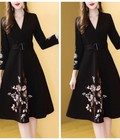 Hình ảnh: Đầm xòe họa tiết tay dài HK