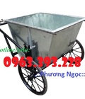 Hình ảnh: Xe gom rác tôn 400L, xe chở rác bằng tôn, xe đẩy rác 3 bánh