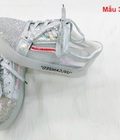Hình ảnh: Giày thể thao nữ kim tuyến bạc sáng viền sọc ngang cam bóng Mã 319 2