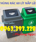 Hình ảnh: Thùng rác nhựa HDPE 60L, thùng rác nắp bập bênh, thùng rác nắp lật