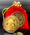 Hình ảnh: Đồng Xu Mạ Vàng Kèm Hồng Bao Hình Con Chuột 3D 2020