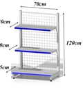 Hình ảnh: Kệ trưng bày hàng siêu thị đơn (áp tường) 70 x 120