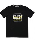 Hình ảnh: Áo thun nam màu đen in chữ Trust trắng phối chữ Yourself vàng BRIOAT007