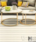 Hình ảnh: TS Nested 2-75| Bàn Sofa Cặp Chân Mạ Vàng Mặt Đá Hiện Đại Hc