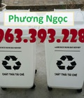 Hình ảnh: Thùng rác y tế 60L nắp kín, thùng rác y tế 4 bánh xe