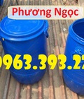 Hình ảnh: Thùng phuy nhựa nắp mở đã qua sử dụng, thùng phuy có đai sắt
