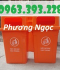 Hình ảnh: Thùng rác 90 Lít nhựa HDPE, thùng rác cửa ngang, thùng rác nắp hở