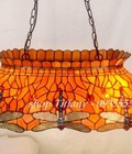 Hình ảnh: Đèn tiffany treo bàn ăn họa tiết chuồn chuồn hổ phách