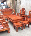 Hình ảnh: Bộ Bàn Ghế Đồng Kỵ Rồng Bát Tiên Gỗ H.ương đá