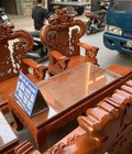 Hình ảnh: Bộ bàn ghế nghê đỉnh tay khuỳnh gỗ g.õ đỏ