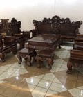 Hình ảnh: Bộ bàn ghế giả cổ hoàng gia gỗ m.un đuôi công