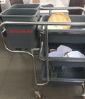 Hình ảnh: Xe đẩy thu dọn bàn ăn bát đĩa thức ăn thừa cho nhà hàng