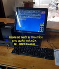 Hình ảnh: Full bộ máy tính tiền có máy in tem cho quán trà sửa tại Hải Dương giá rẻ