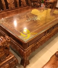 Hình ảnh: Bộ bàn ghế gỗ tự nhiên chạm kỳ lân, cẩn ốc cực vip-giá xưởng