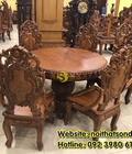 Hình ảnh: Bộ bàn ăn mặt tròn nguyên tấm (120cmx14cm) siêu VIP