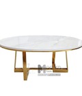 Hình ảnh: Bàn Sofa Mặt Đá Oval 1m Chân Inox Mạ Vàng Hiện Đại Hcm