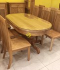 Hình ảnh:  Bàn ăn gỗ tự nhiên cao cấp oval 6 ghế giá rẻ
