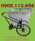 Hình ảnh: Xe chở rác bằng tôn 400L, 500L, xe thu gom rác bằng tôn, xe đẩy rác bằng tôn,