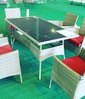 Hình ảnh: Bộ bàn ghế nhựa mây cà phê sân vườn