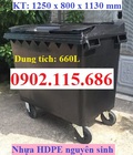 Hình ảnh: Xe thu gom rác 660l bằng nhựa, xe thu gom rác cỡ lớn, thùng rác công cộng 660l, xe đẩy rác 660l,