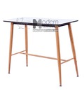 Hình ảnh: Bàn Bar Chữ Nhật Mặt MDF Dán Kính Chân Sắt Hiện Đại Hcm