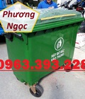 Hình ảnh: Xe gom rác nhựa HDPE 4 bánh xe, xe đẩy rác nhựa 660L, xe rác công nghiệp