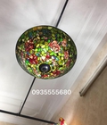 Hình ảnh: Đèn trần tiffany họa tiết hoa hồng xuất xứ Mỹ