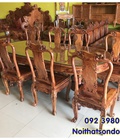 Hình ảnh: Bộ bàn ăn gỗ xịn sơn ta 8 ghế bàn ovan Siêu đăng cấp