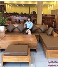 Hình ảnh: Sofa nệm da kiểu dáng chân cong nghệ thuật gỗ gõ đỏ