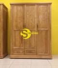 Hình ảnh: Tủ quần áo gỗ tự nhiên 3 cánh,thiết kế Châu âu