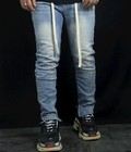 Hình ảnh: Quần Jeans Nam Skinny Zipper YKK Blue wax trơn denim