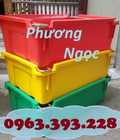 Hình ảnh: Thùng nhựa đặc A2 có quai sắt, thùng nhựa công nghiệp, khay nhựa A2