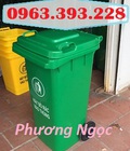 Hình ảnh: Thùng rác nhựa 120L, thùng rác công cộng 2 bánh xe, thùng rác 120L nhựa HDPE