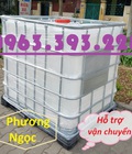 Hình ảnh: Tank nhựa IBC 1000L nhập khẩu, bồn nhựa 1 khối đựng hóa chất, bồn nhựa có khung sắt
