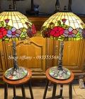 Hình ảnh: Giao lưu đôi đèn tiffany hoạ tiết hoa cao cấp mỹ.