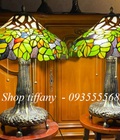 Hình ảnh: Giao lưu đôi đèn tiffany hoạ tiết lá mùa thu.