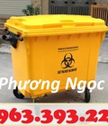 Hình ảnh: Thùng rác y tế 4 bánh 660L, xe gom rác y tế nhựa HDPE, xe thu gom rác thải y tế 660L, thùng chứa rác