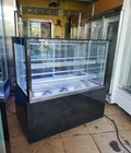 Hình ảnh: Tủ bánh kem kính vuông màu đen 3 tầng