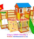 Hình ảnh: Cầu trượt gỗ mầm non nhập khẩu
