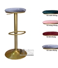 Hình ảnh: CB2263 B-F | Ghế quầy bar nệm vải nhung chân vàng giá rẻ hiệ