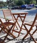 Hình ảnh: Bộ bàn ghế gỗ ngoài trời nhỏ gọn 