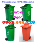 Hình ảnh: Thùng rác nhựa 240L nắp hở, thùng rác 240 Lít nhựa HDPE, thùng rác nắp hở