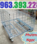 Hình ảnh: Lồng trữ hàng có bánh xe, lồng thép chứa hàng, xe đẩy lồng, pallet lưới