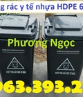 Hình ảnh: Thùng rác y tế 60 Lít, thùng rác y tế có bánh xe, thùng rác nhựa 60L nắp kín