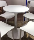 Hình ảnh: Bộ bàn tròn 4 ghế màu trắng sang trọng