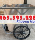 Hình ảnh: Xe gom rác 500 Lít bằng tôn, xe rác tôn 3 bánh, thùng rác tôn 500L, xe thu rác thải tôn