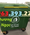 Hình ảnh: Xe đẩy rác 660 lít 4 bánh, xe gom rác công nghiệp, thùng rác 660L nhựa HDPE