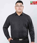 Hình ảnh: Áo Sơ Mi Đen Trơn Cao Cấp Big Size Men