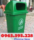 Hình ảnh: Thùng rác công nghiệp 90 Lít nắp hở, thùng rác nhựa HDPE 90L, thùng rác 90 nắp hở